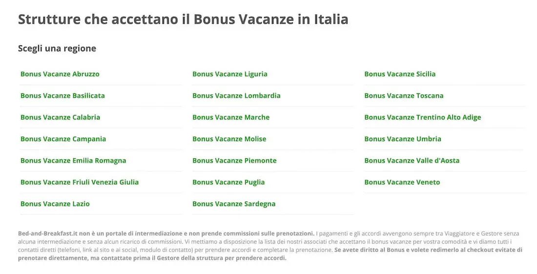 Bonus vacanze strutture aderenti. Elenco, guida. Donne Sul Web